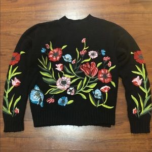 Romeo + Juliet Couture Floral Embroidered Sweater